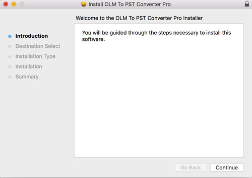 Launch OLM to PST Converter Installer
