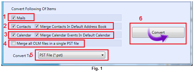 how to export olm to pst