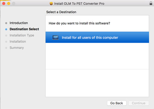 Install OLM to PST converter for All users