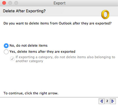 Export OLM from Outlook Mac 